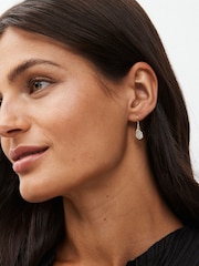 Gold Tone Sparkle Petal Drop Earrings - Image 2 of 2