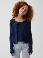 Gap Navy Pointelle Rib Cardigan (4-13yrs) - Image 1 of 5
