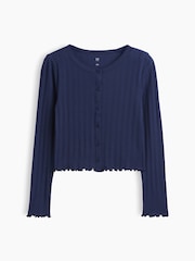Gap Navy Pointelle Rib Cardigan (4-13yrs) - Image 4 of 5