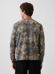 Camo vert - Gap Relaxed Waffle Knit Long Sleeve T-Shirt - Image 2 de 4