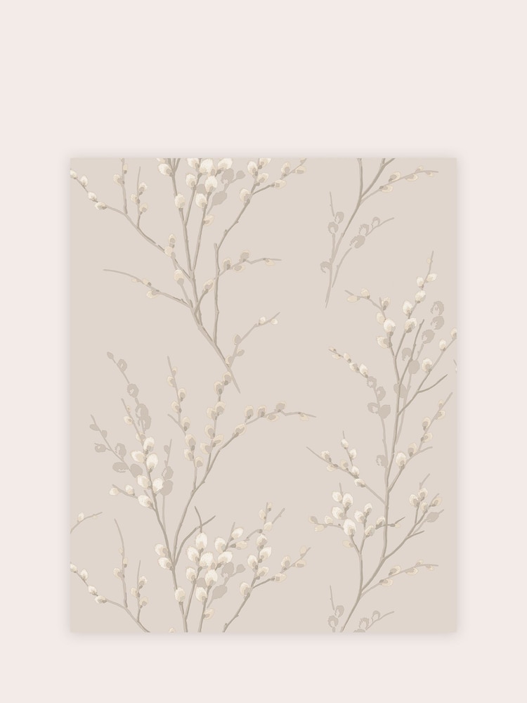 Laura Ashley Dove Grey Pussy Willow A4 Wallpaper Sample - Image 2 of 2