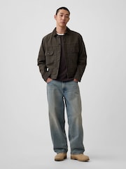 Brun - Gap Relaxed Waffle Knit Long Sleeve T-Shirt - Image 3 de 4