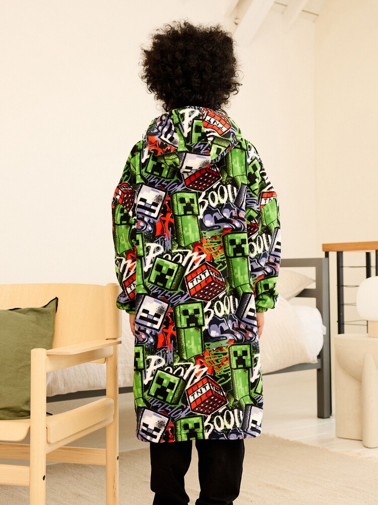 Multi Minecraft Hooded Blanket (5-16yrs) - Image 2 of 6 Multi Minecraft Hooded Blanket (5-16yrs) - Image 2 of 6