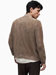 AllSaints Brown Kemble Suede Bomber Jacket - Image 2 of 6