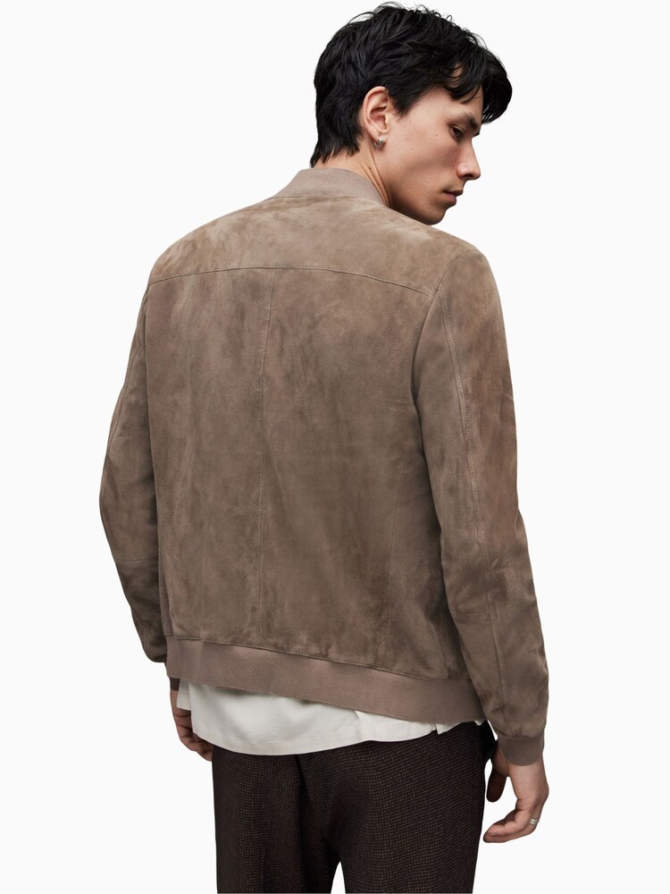 AllSaints Brown Kemble Suede Bomber Jacket - Image 2 of 6
