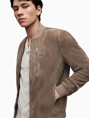 AllSaints Brown Kemble Suede Bomber Jacket - Image 5 of 6