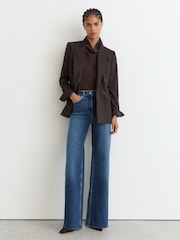 Reiss Mid Blue Jas Cotton-Modal Wide-Leg Jeans - Image 3 of 7