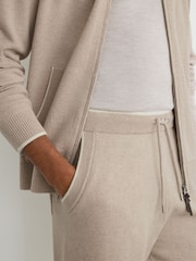 Reiss Oatmeal Normandy Merino Wool-Blend Cuffed Joggers - Image 3 of 6