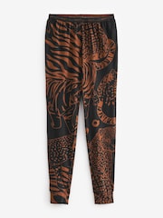 Black/Tan Brown Animal Cotton Long Sleeve Pyjamas - Image 8 of 9