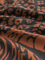 Black/Tan Brown Animal Cotton Long Sleeve Pyjamas - Image 9 of 9