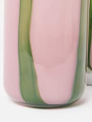 Oliver Bonas Pink Clara Stripe Glass Vase - Image 5 of 5