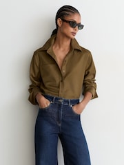 Reiss Dark Blue Jas Petite Cotton-Modal Wide-Leg Jeans - Image 3 of 8