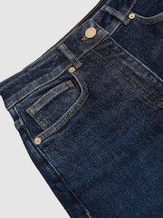 Reiss Dark Blue Jas Petite Cotton-Modal Wide-Leg Jeans - Image 7 of 8