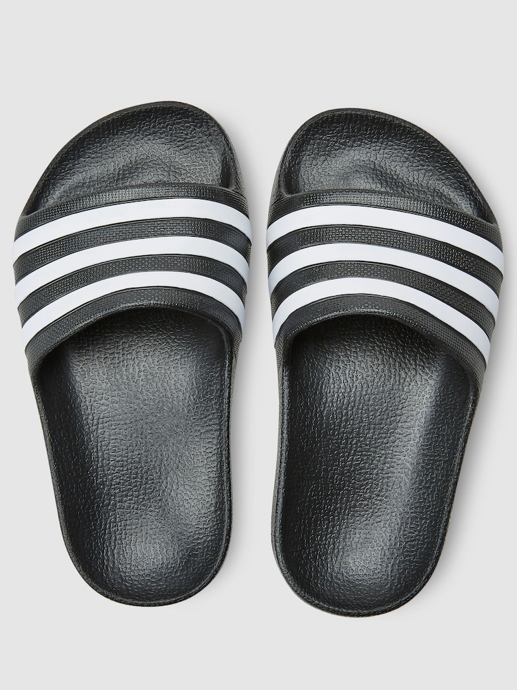adidas Black Adilette Youth Kids Sliders - Image 4 of 5