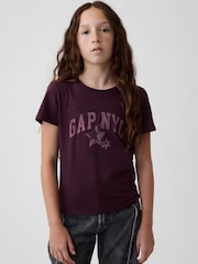 Gap Plum NYC Logo Graphic Short Sleeve T-Shirt (4-13yrs) - Image 1 of 4