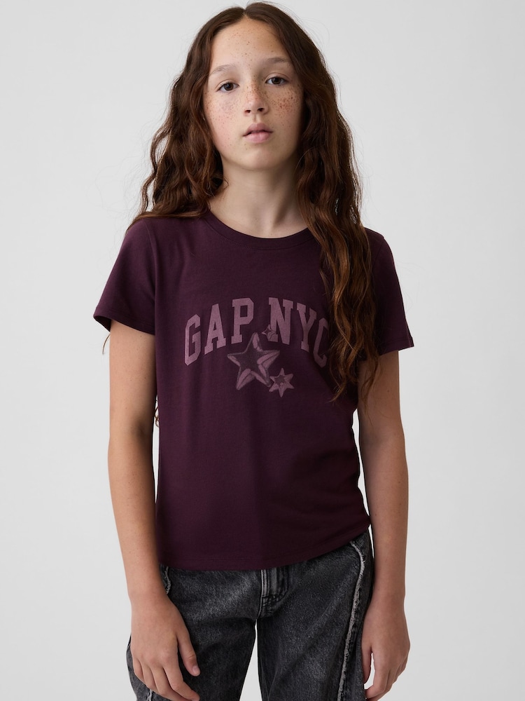 Gap Plum NYC Logo Graphic Short Sleeve T-Shirt (4-13yrs) - Image 1 of 4 Gap Plum NYC Logo Graphic Short Sleeve T-Shirt (4-13yrs) - Image 1 of 4