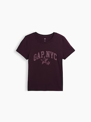 Gap Plum NYC Logo Graphic Short Sleeve T-Shirt (4-13yrs) - Image 3 of 4