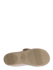 Totes Cream Isotoner Ladies Sparkle Velour Closed Back Slippers With Velcro Opening - Image 5 of 5