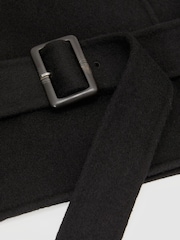 Reiss Black Lea Wool-Blend Funnel-Neck Blindseam Coat - Image 7 of 7