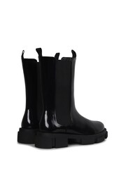Linzi Black Ava Highshine Midi Boots with Chunky Sole - Image 5 of 5