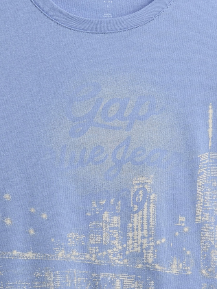 Gap Blue Skyline Logo Graphic Short Sleeve T-Shirt (4-13yrs) - Image 4 of 4 Gap Blue Skyline Logo Graphic Short Sleeve T-Shirt (4-13yrs) - Image 4 of 4