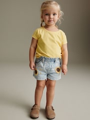 Denim Sunflower Crochet Shorts (3mths-7yrs) - Image 1 of 7