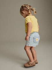Denim Sunflower Crochet Shorts (3mths-7yrs) - Image 3 of 7