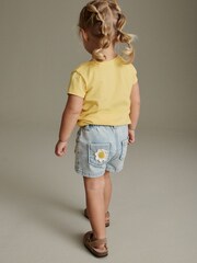Denim Sunflower Crochet Shorts (3mths-7yrs) - Image 4 of 7