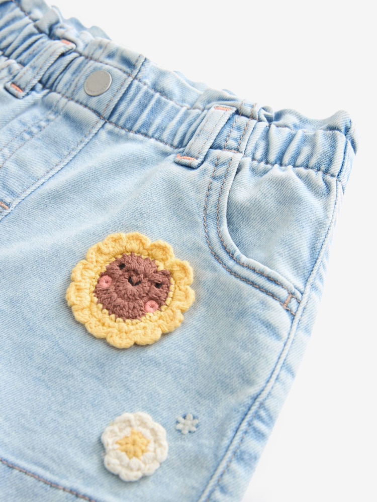 Denim Sunflower Crochet Shorts (3mths-7yrs) - Image 7 of 7