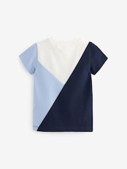 Blue/Navy Short Sleeve Colourblock T-Shirt (3mths-7yrs) - Image 6 of 6