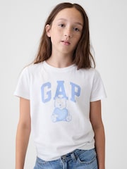 Gap White Brannan Bear Logo Graphic Short Sleeve T-Shirt (4-13yrs) - Image 1 of 4