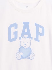 Gap White Brannan Bear Logo Graphic Short Sleeve T-Shirt (4-13yrs) - Image 4 of 4