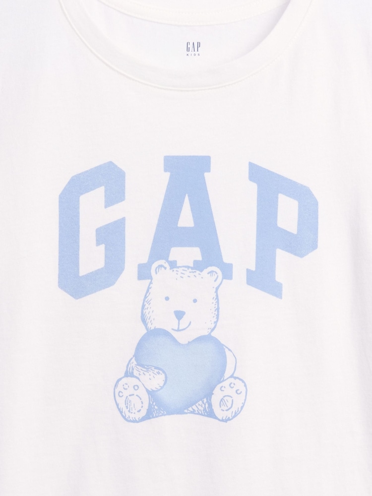 Gap White Brannan Bear Logo Graphic Short Sleeve T-Shirt (4-13yrs) - Image 4 of 4