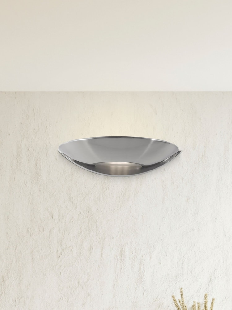 Searchlight Silver Ivy Satin Silver LED Uplight Wall Light - Image 1 of 3