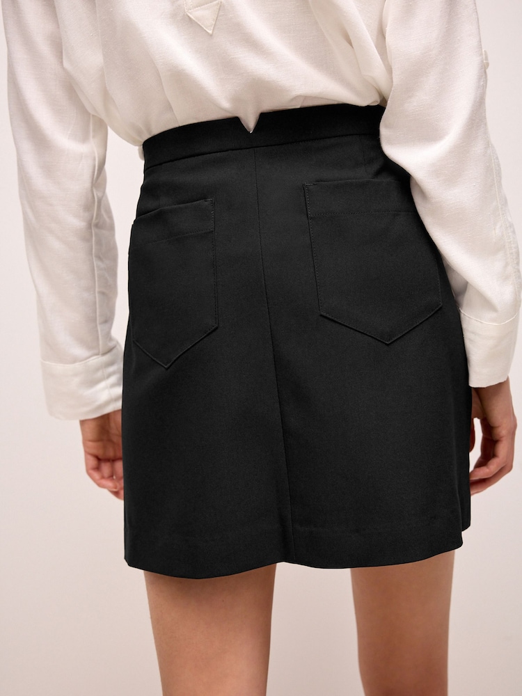 Noir - Mini-jupe stretch ajustée - Image 3 of 6