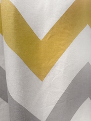 Fusion Ochre Yellow Chevron Geo Lined Eyelet Curtains - Image 2 of 3