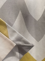 Fusion Ochre Yellow Chevron Geo Lined Eyelet Curtains - Image 3 of 3
