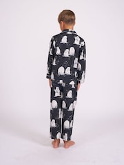 Svart Polar bear - Cyberjammies Tryckt Långärmat Pyjamas Set - Bild 3 av 4