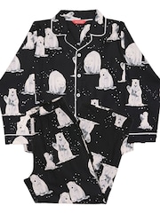Svart Polar bear - Cyberjammies Tryckt Långärmat Pyjamas Set - Bild 4 av 4