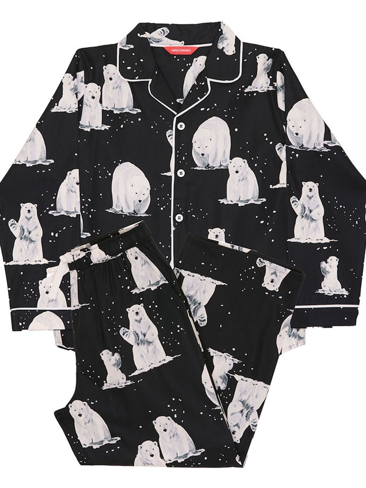 Svart Polar bear - Cyberjammies Tryckt Långärmat Pyjamas Set - Bild 4 av 4