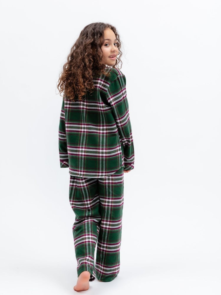 Cyberjammies Green Check Long Sleeve Pyjamas Set - Image 3 of 3 Cyberjammies Green Check Long Sleeve Pyjamas Set - Image 3 of 3