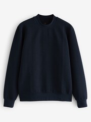 Dark Navy Textured Crew Sweatshirt - Image 2 of 7