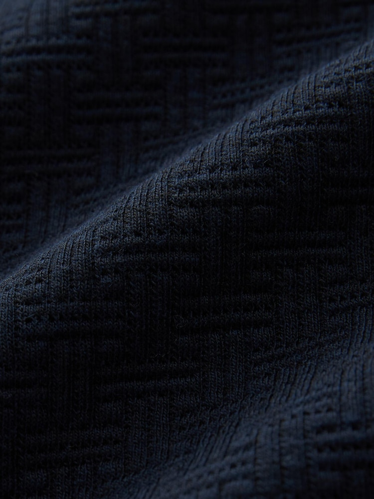Dark Navy Textured Crew Sweatshirt - Image 7 of 7