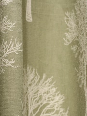 Fusion Green 100% Cotton Woodland Trees Eyelet Curtains - Image 3 of 3
