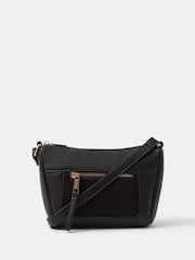 Accessorize Black Double Zip Crossbody Bag - Image 1 of 3