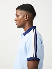 Blue Overarm Stripe Pique Polo Shirt - Image 6 of 9