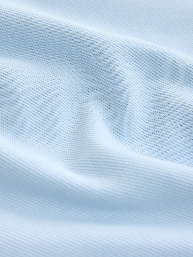 Blue Overarm Stripe Pique Polo Shirt - Image 9 of 9 Blue Overarm Stripe Pique Polo Shirt - Image 9 of 9