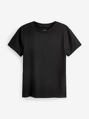 Negro - Camiseta de manga corta de canalé con diseño suave al tacto con TENCEL™ Lyocell - Imagen 5 de 6