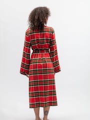 Cyberjammies Red Brushed Check Long Dressing Gown - Image 3 of 4