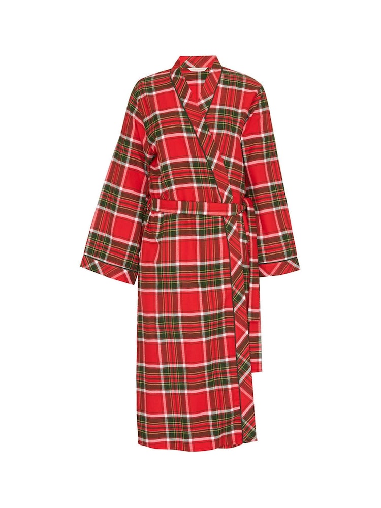 Cyberjammies Red Brushed Check Long Dressing Gown - Image 4 of 4 Cyberjammies Red Brushed Check Long Dressing Gown - Image 4 of 4